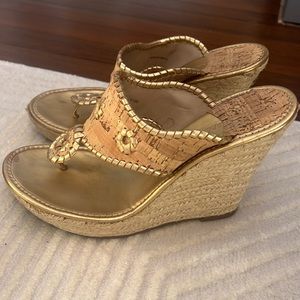 Jack Rogers Wedges - Gold Size 81/2